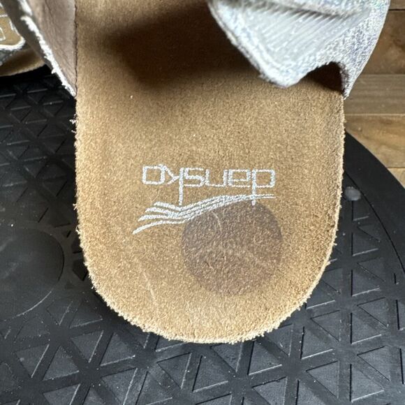 Dansko Sandals Women 7.5 Reece Linen Milled Shoes Multicolor Leather Toe Loop 38 - Picture 7 of 10